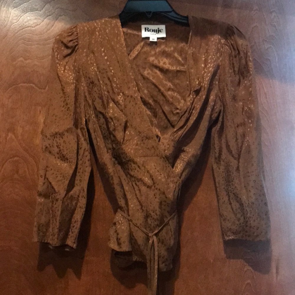 Rouje holiday collection wrap blouse